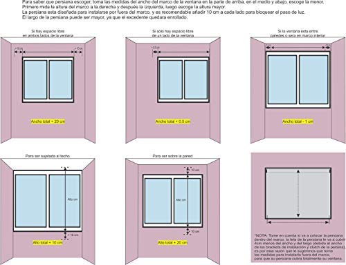Persiana Enrollable Blackout, Persianas Dasa, Gris, 60cm Ancho x 220cm Largo (23 3/4"W x 86 1/2"L)