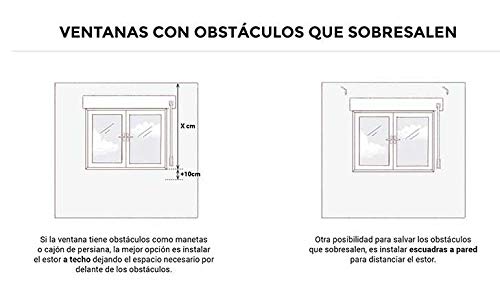 STOR Planet Persiana Enrollable Loneta Instala Fácil, Mod. SP1364 Dimensiones 160 cm x 180 cm, Gris