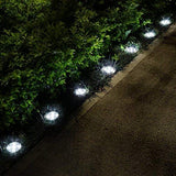 Luces Solar de Tierra Luz 8 LED, WZTO Luces Solares Jardin Impermeable Lámpara en el Exterior, Patio, Entrada de Garaje, Césped, Decoración de Camin (Blanco Frío, 10 Piezas)