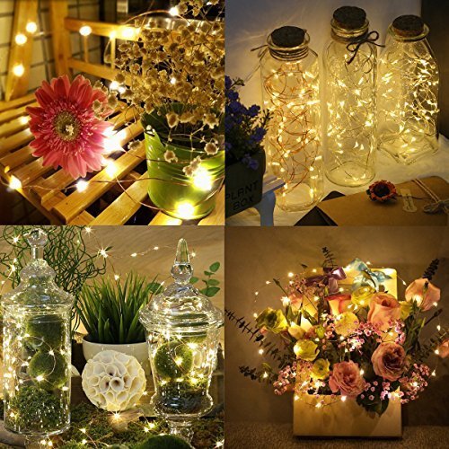 NEXGADGET Guirnaldas de Luces Solares Decorativas 8 Modos 20M Luz LED 200, Alambre de Cobre Flexible Impermeable IP65 para Fiestas, Bodas, Jardín, Patio,Edificio y Año Nuevo etc (Blanco Cálido)