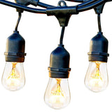 Brightech Ambience Pro - Luces para exteriores de grado comercial con enchufes colgantes - Market Cafe Edison clásico Bistro resistente a la intemperie para patio, jardín, pórtico, patio trasero, fiesta, patio, Negro, 24 Ft Strand