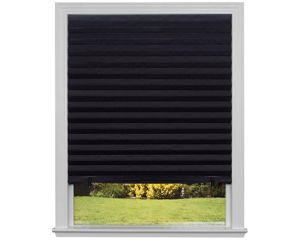 Original Blackout Pleated Paper Shade, Black, 48" x 72", 6 Pack
