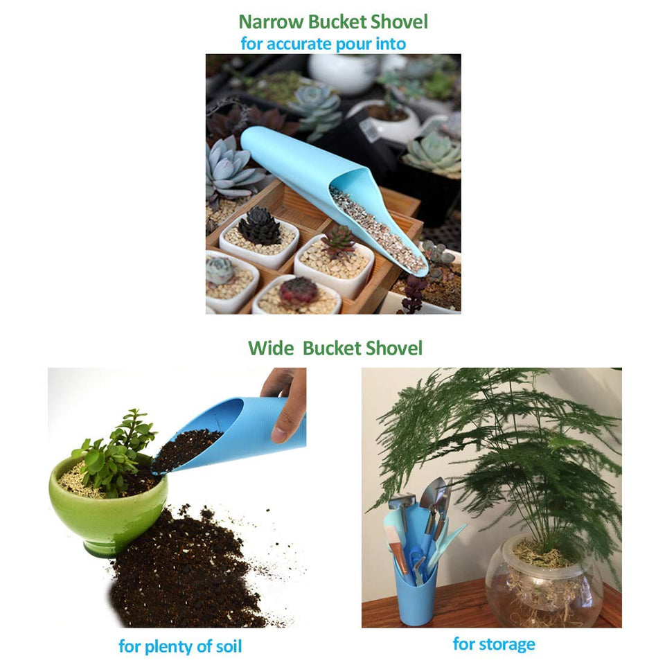 Cheelom Mini jardín de 15 piezas para trasplante manual de herramientas suculentas Plantación en miniatura, macetas, cactus, planta de interior, herramientas de bonsai, kit de bonsai (Azul)