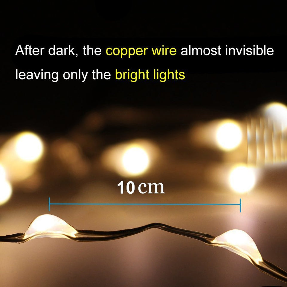 NEXGADGET Guirnaldas de Luces Solares Decorativas 8 Modos 20M Luz LED 200, Alambre de Cobre Flexible Impermeable IP65 para Fiestas, Bodas, Jardín, Patio,Edificio y Año Nuevo etc (Blanco Cálido)