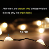 NEXGADGET Guirnaldas de Luces Solares Decorativas 8 Modos 20M Luz LED 200, Alambre de Cobre Flexible Impermeable IP65 para Fiestas, Bodas, Jardín, Patio,Edificio y Año Nuevo etc (Blanco Cálido)