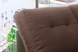 Poundex F7602 Seccional Reversible, Estilo Contemporáneo, Tapizado en Tela de Polifibra/Vinil, Color Café