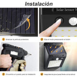 Luces Solares - Pesoo 30 LED Lámpara Solar Exterior Solar Luz LED Iluminación Exterior para Jardín, Patio, Terraza, Inicio, Camino, Escalera Exterior Paquete de 2 [Clase de eficiencia energética A+++]