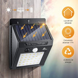 Luces Solares - Pesoo 30 LED Lámpara Solar Exterior Solar Luz LED Iluminación Exterior para Jardín, Patio, Terraza, Inicio, Camino, Escalera Exterior Paquete de 2 [Clase de eficiencia energética A+++]