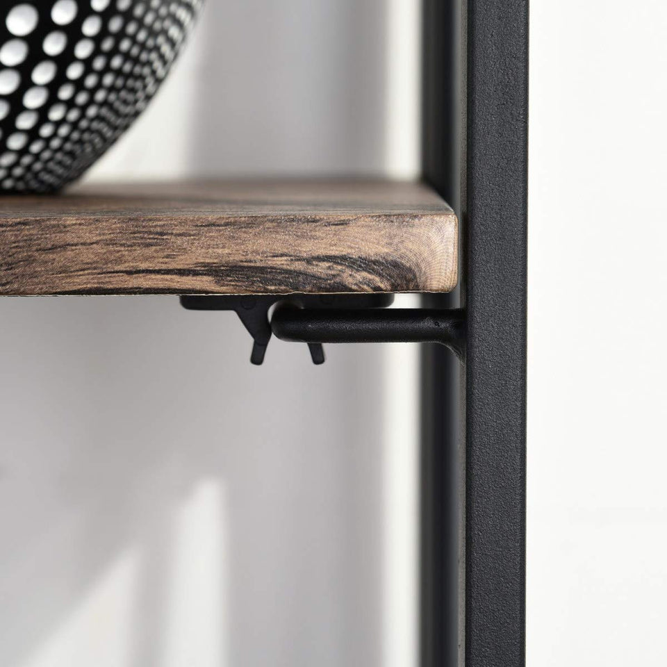 FurnitureR Sin Ensamblaje Estantes Plegables con 4 Repisas Estilo Industrial y Vendimia Elegante Librero Estantes de Almacenamiento para Cocina, Oficina, Sala