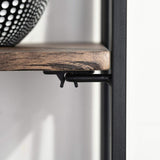 FurnitureR Sin Ensamblaje Estantes Plegables con 4 Repisas Estilo Industrial y Vendimia Elegante Librero Estantes de Almacenamiento para Cocina, Oficina, Sala