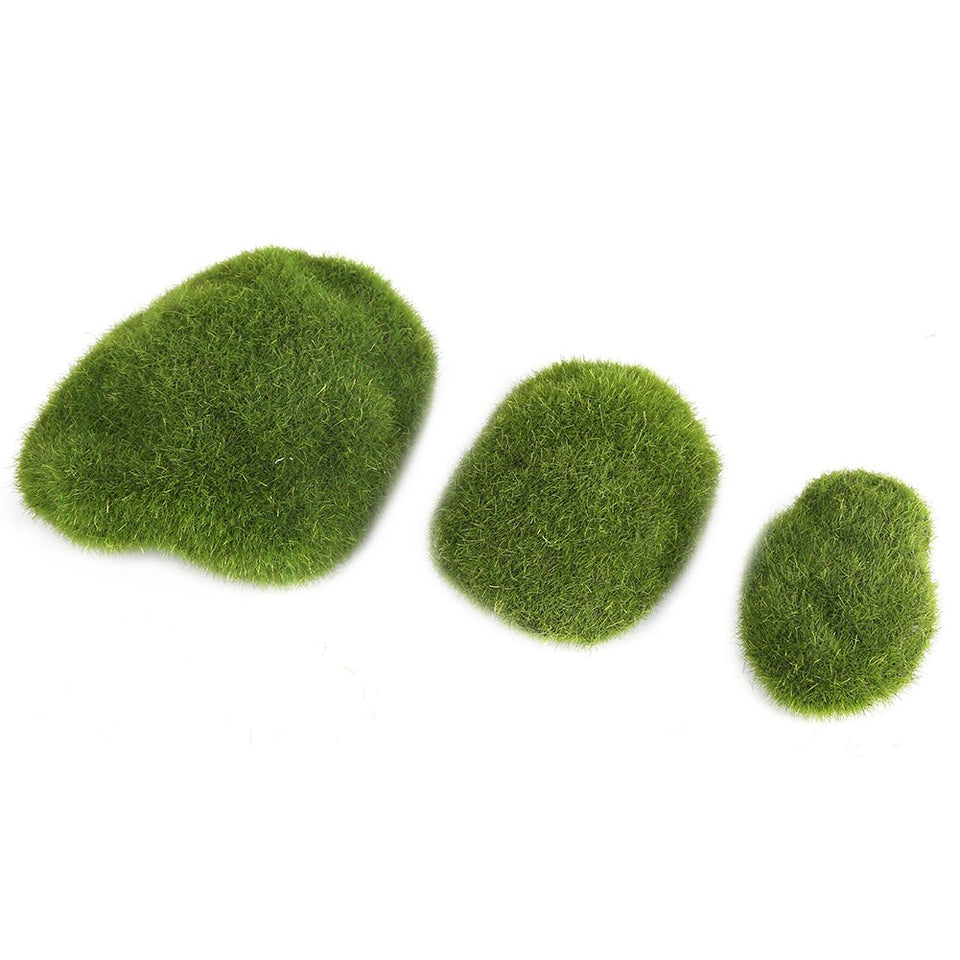 Piedras de musgo artificiales, 12 piezas de musgo verde cubierto de rocas decorativas Simulación de hierba Bryophyte Bonsai jardín DIY decoración de paisaje
