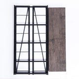 FurnitureR Sin Ensamblaje Estantes Plegables con 4 Repisas Estilo Industrial y Vendimia Elegante Librero Estantes de Almacenamiento para Cocina, Oficina, Sala