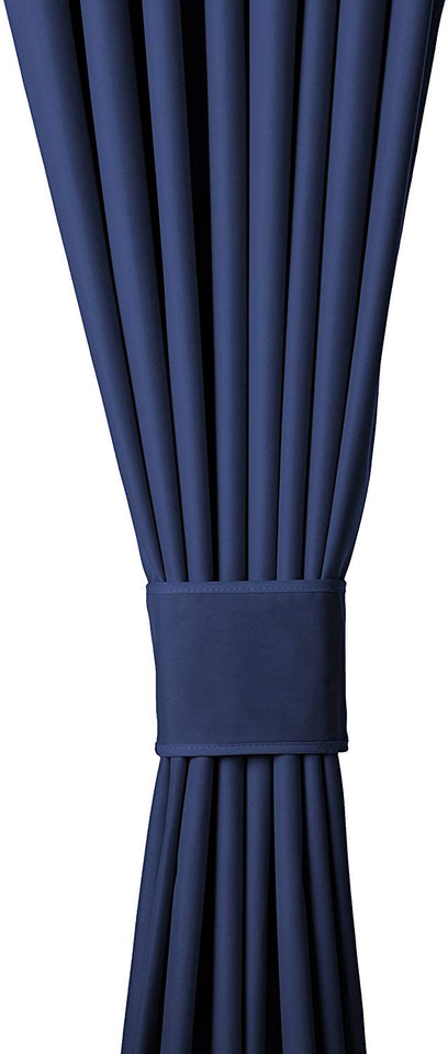 Amazon Basics Set de Cortina de oscurecimiento, 132 x 160 cm, Color Azul Marino