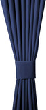 Amazon Basics Set de Cortina de oscurecimiento, 132 x 160 cm, Color Azul Marino