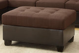 Poundex F7602 Seccional Reversible, Estilo Contemporáneo, Tapizado en Tela de Polifibra/Vinil, Color Café