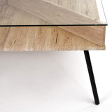 FurnitureR Mesa de Centro Cuadrada contemporánea de Vidrio Templado: Moderna Mesa de cóctel, Mesa de sofá para Sala de Estar y Oficina