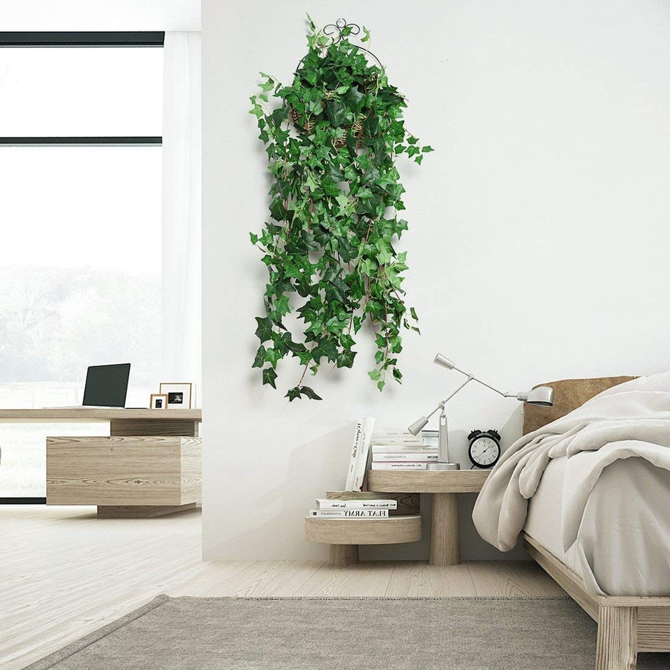 Eokeanon Plantas Artificiales, Vides Artificiales, 78 Pies (12 Piezas) Falso Hiedra Falsa Hojas Colgando Vegetación Guirnalda Planta de Vid para el Banquete de Boda Jardín Decoración de la Pared
