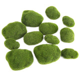 Piedras de musgo artificiales, 12 piezas de musgo verde cubierto de rocas decorativas Simulación de hierba Bryophyte Bonsai jardín DIY decoración de paisaje
