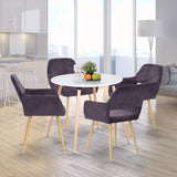 FurnitureR Juego de 2 sillas de Comedor con Brazos Sillas de cojín de Tela con Patas de Metal Resistentes para Comedor Morado