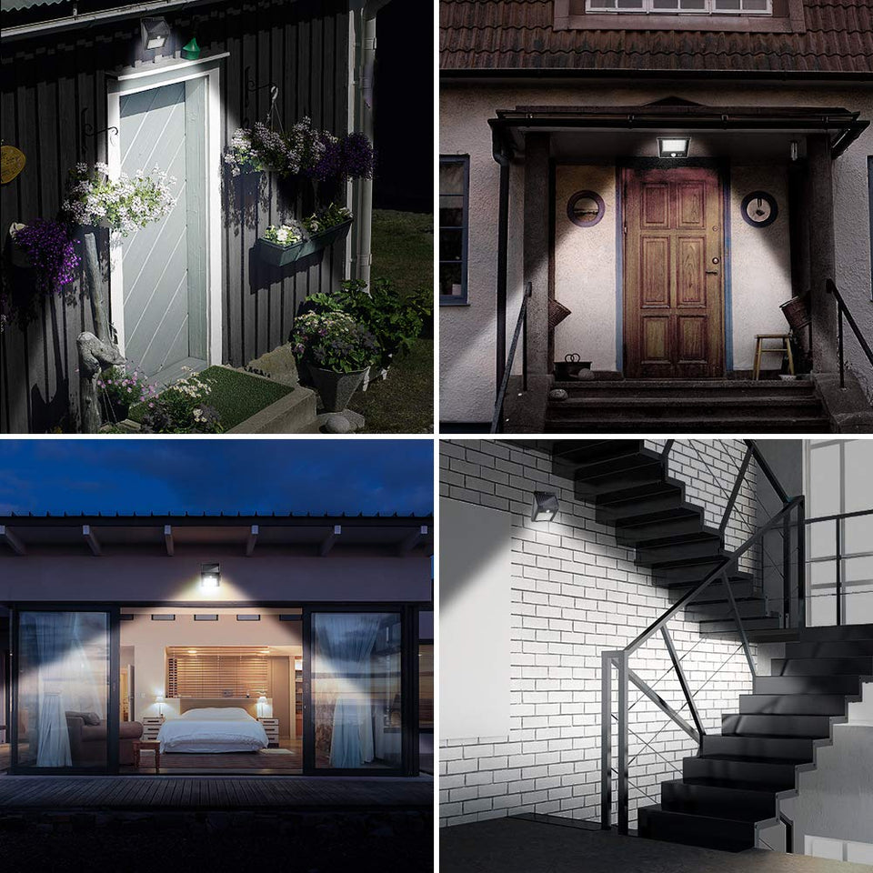Luces Solares - Pesoo 30 LED Lámpara Solar Exterior Solar Luz LED Iluminación Exterior para Jardín, Patio, Terraza, Inicio, Camino, Escalera Exterior Paquete de 2 [Clase de eficiencia energética A+++]