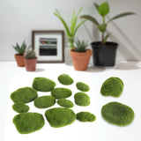 Piedras de musgo artificiales, 12 piezas de musgo verde cubierto de rocas decorativas Simulación de hierba Bryophyte Bonsai jardín DIY decoración de paisaje