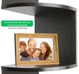 Greenco 5 Niveles Soporte de Pared estanterías de Esquina Acabado Natural, Moderno, Espresso, 1