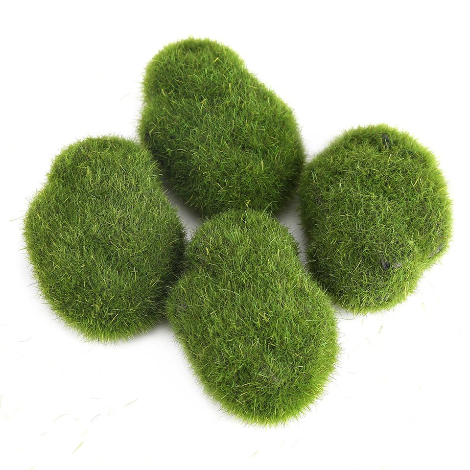 Piedras de musgo artificiales, 12 piezas de musgo verde cubierto de rocas decorativas Simulación de hierba Bryophyte Bonsai jardín DIY decoración de paisaje