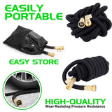 Manguera Expandible - Manguera de jardín retractil extensible de hasta 15 y 30 metros + Pistola para Agua 9 Patrones + Empaques - Conectores de metal de 3/4 ", estiramiento extra fuerte y material flexible - Manguera para agua