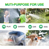 Manguera Expandible - Manguera de jardín retractil extensible de hasta 15 y 30 metros + Pistola para Agua 9 Patrones + Empaques - Conectores de metal de 3/4 ", estiramiento extra fuerte y material flexible - Manguera para agua