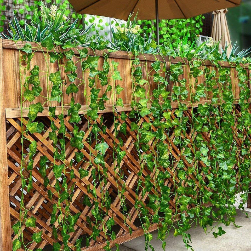 Eokeanon Plantas Artificiales, Vides Artificiales, 78 Pies (12 Piezas) Falso Hiedra Falsa Hojas Colgando Vegetación Guirnalda Planta de Vid para el Banquete de Boda Jardín Decoración de la Pared