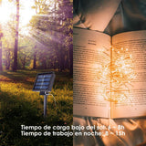 NEXGADGET Guirnaldas de Luces Solares Decorativas 8 Modos 20M Luz LED 200, Alambre de Cobre Flexible Impermeable IP65 para Fiestas, Bodas, Jardín, Patio,Edificio y Año Nuevo etc (Blanco Cálido)