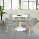 FurnitureR Juego de 2 sillas de Comedor con Brazos Sillas de cojín de Tela con Patas de Metal Resistentes para Comedor Gris