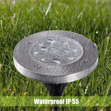 Luces Solar de Tierra Luz 8 LED, WZTO Luces Solares Jardin Impermeable Lámpara en el Exterior, Patio, Entrada de Garaje, Césped, Decoración de Camin (Blanco Frío, 10 Piezas)