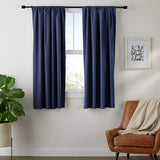 Amazon Basics Set de Cortina de oscurecimiento, 132 x 160 cm, Color Azul Marino