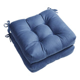 Madison Park Ridge par de Cojines Cuadrados para Silla, 100% Tela de Lino Suave, con Relleno de poliÃ©ster para Comedor, Oficina y Sala de Estar, Casual, Marino, 16"X16"X4", 1, 1