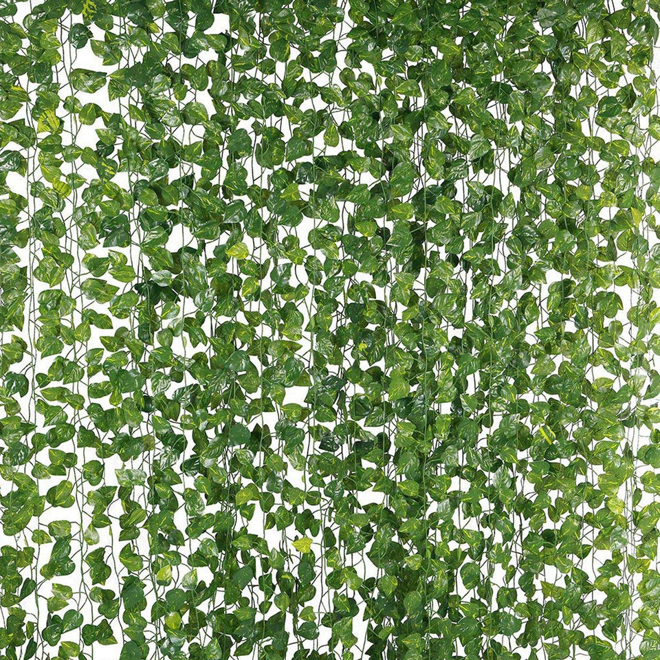 Eokeanon Plantas Artificiales, Vides Artificiales, 78 Pies (12 Piezas) Falso Hiedra Falsa Hojas Colgando Vegetación Guirnalda Planta de Vid para el Banquete de Boda Jardín Decoración de la Pared