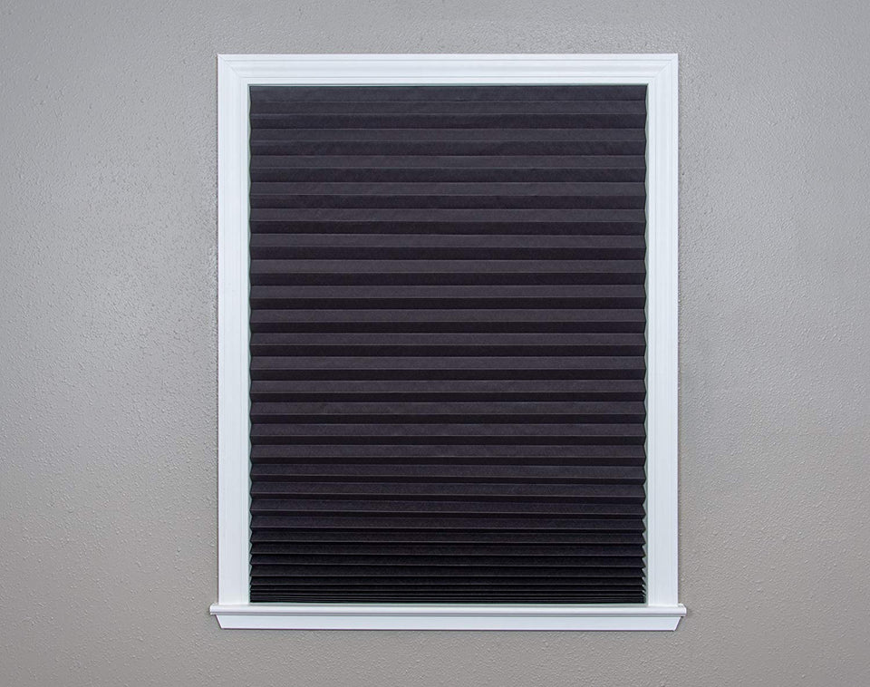 Original Blackout Pleated Paper Shade, Black, 48" x 72", 6 Pack